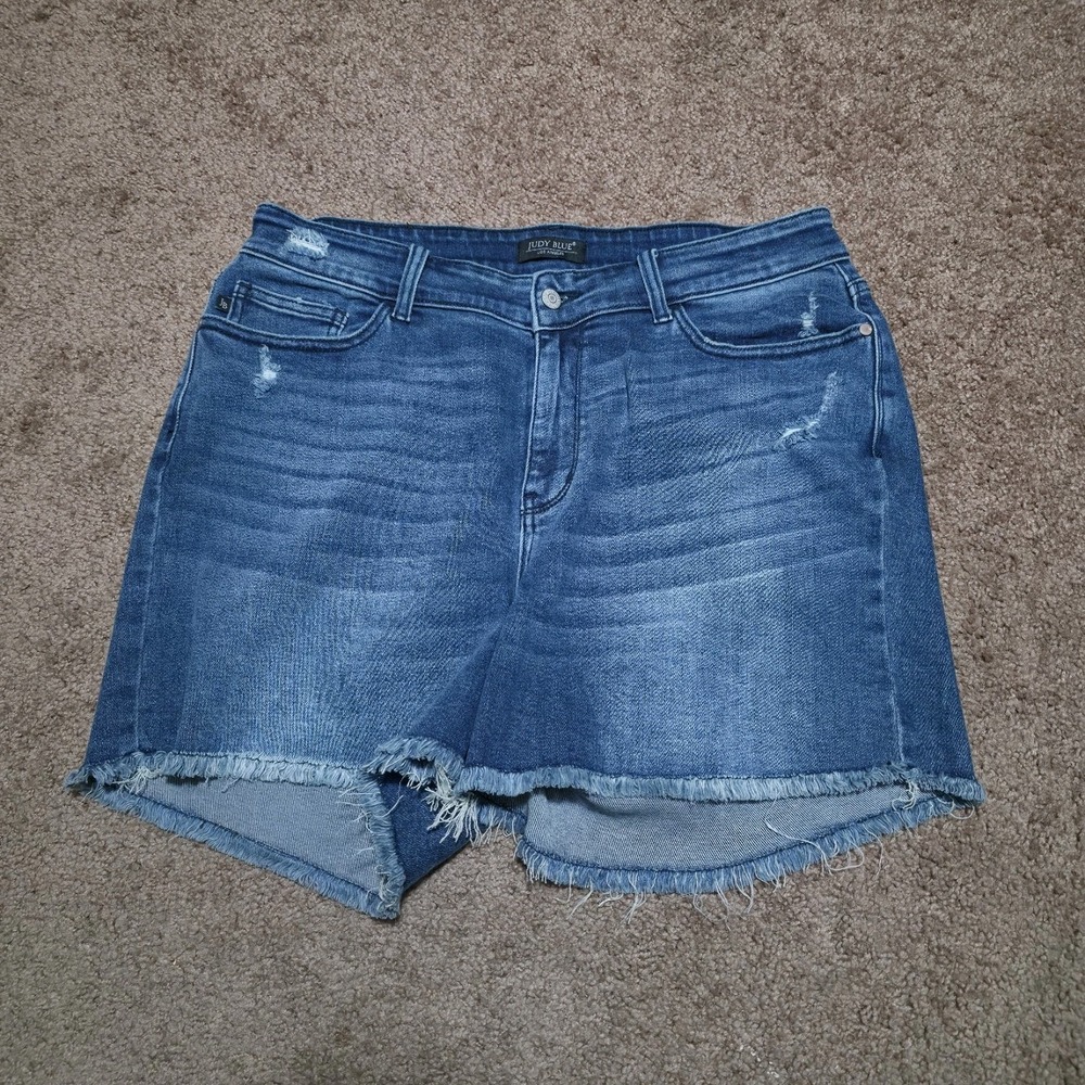 Judy Blue Cut Off Shorts Womens 2XL Denim Cotton Distressed Frayed Hem Button